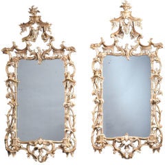 PAIR OF ROCOCO GILTWOOD MIRRORS
