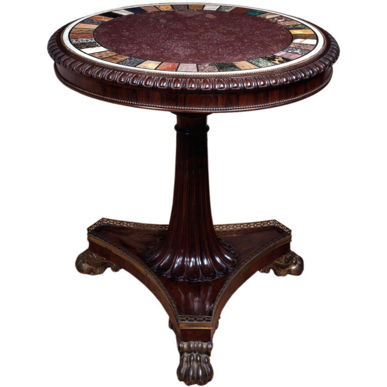 Regency Rosewood Porphyry Table For Sale