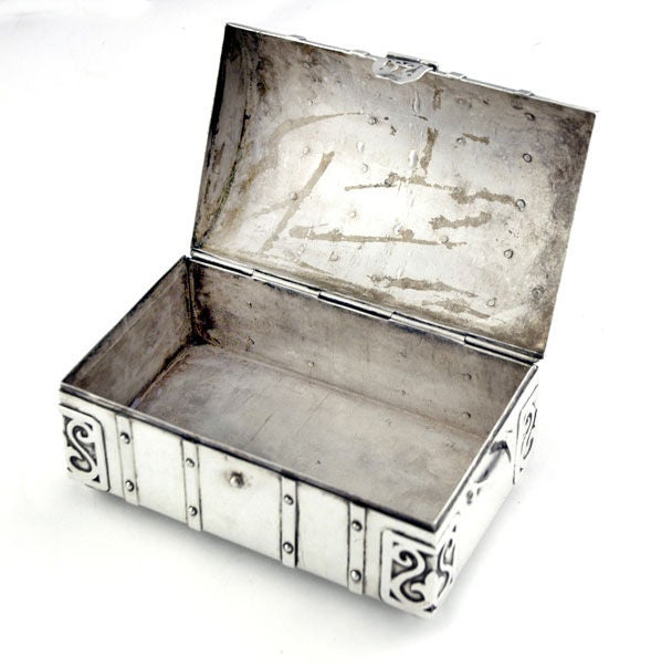Mid-20th Century 1930 Sterling Silver Trunk By Fred Davis Mexican Silver