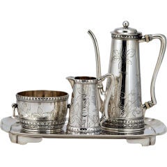 Japanesque Tiffany Sterling Silver Coffee Set Aesthetic