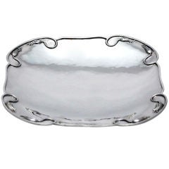Vintage Large Carl Poul Petersen Sterling Silver Footed Tray 1955