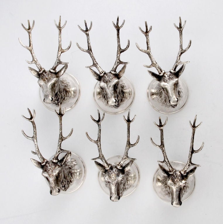 19th Century Russian Stag, Elk or Deer Motif Drinking Shot Cups For Sale 2