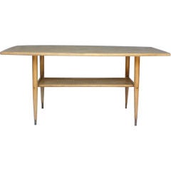 Linen Wrapped Mid Century Coffee Table