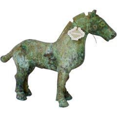 Han Style Patinated Metal Horse