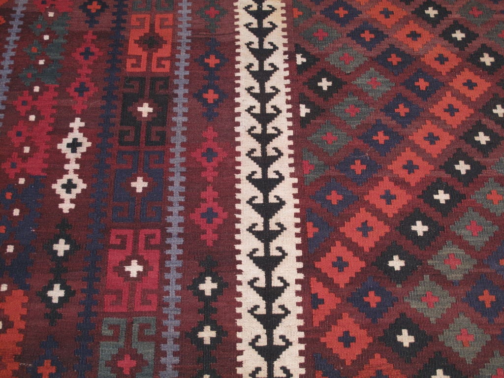 Large Afghan, Uzbek Kilim Rug In Good Condition For Sale In New York, NY