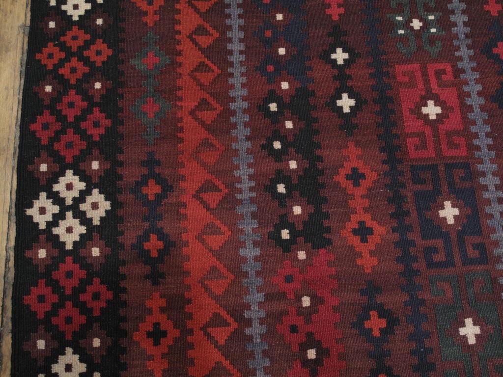 Wool Large Afghan, Uzbek Kilim Rug For Sale