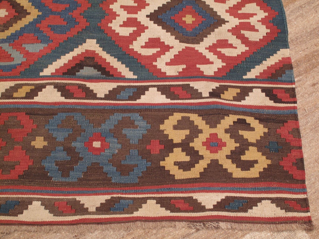 Azerbaijani Antique Shahsavan Kilim Rug For Sale