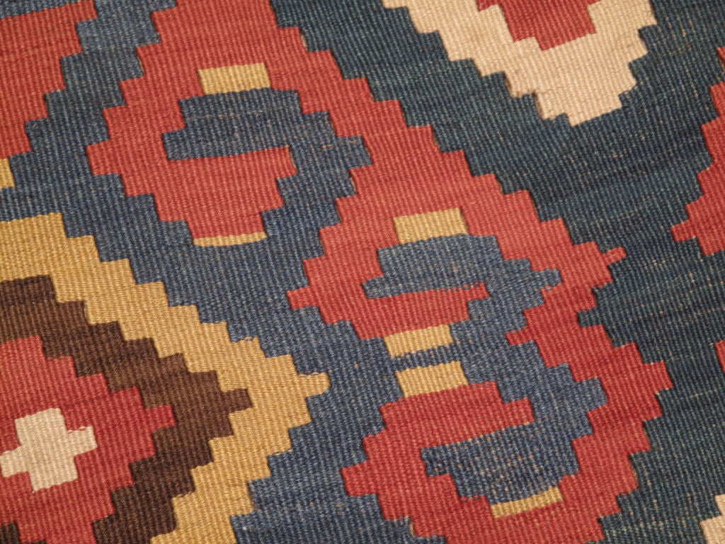 Antique Shahsavan Kilim Rug In Good Condition For Sale In New York, NY