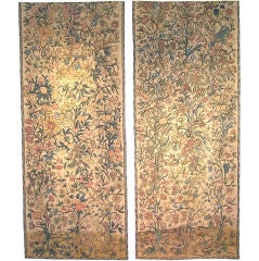 French Silk Needlepoint Panels
