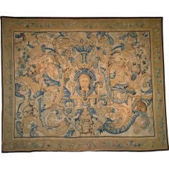 "Grotesques with Mask" Tapestry