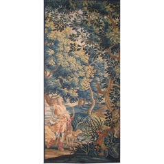 Antique "The Hunter and His Dogs" Verdure Tapestry