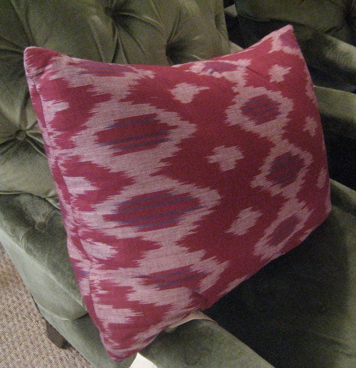 Burgundy Ikat Pillow