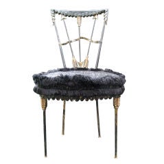 1950's Neo-classical Metal Chair with Arrow Motif