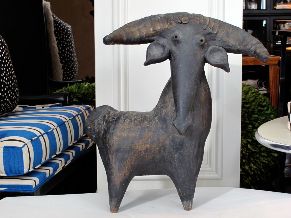 1950's Ceramic Ram by Jacques Pouchaine