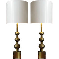 Pair of Vintage Brass Stiffel Lamps