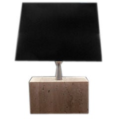 French Mid-century Travertine Block Lamp French Mid-century Travertine Block Lamp