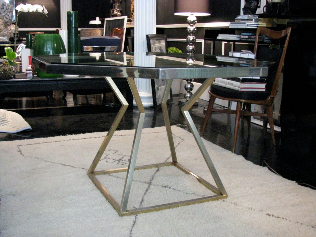 Vintage Brass and Glass Octagonal Center Table