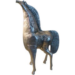 Mid-Century Cast Aluminum Horse Sculpture by Donald Drumm