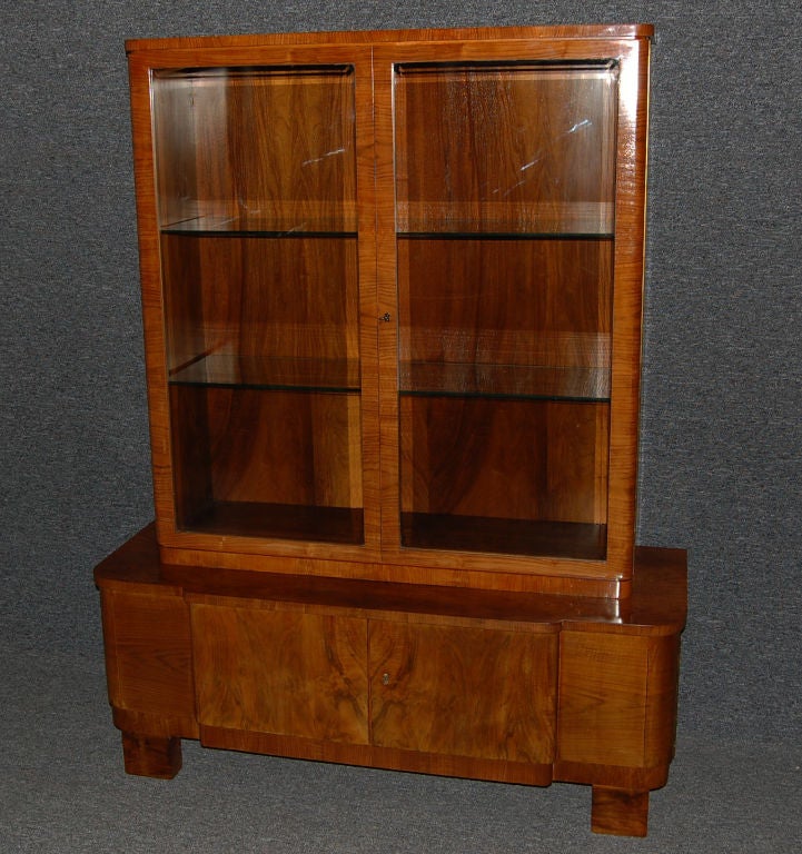 20th Century Swedish Art Deco China Curio Vitrine Cabinet