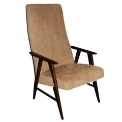 Vintage Swedish Modern Chenille Lounge Armchair