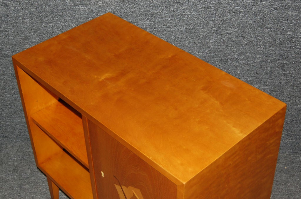 Inlay Vintage Swedish Art Moderne Intarsia Cabinet End Table