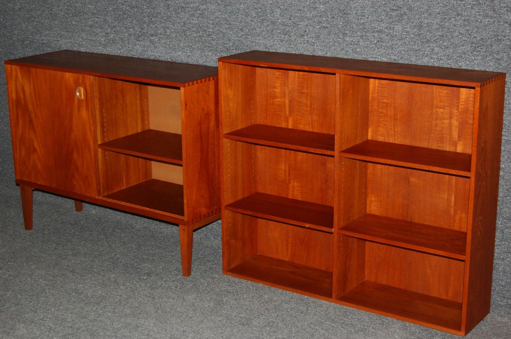 Swedish Modern Teak Bookcase Hutch Cabinet 4