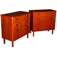 Pair of Swedish Mid-Century Modern Teak Dresser Chests 7