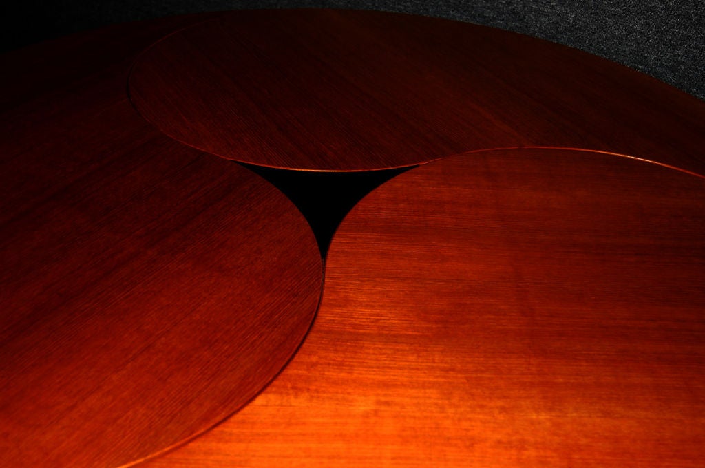 Danish Mid-Century Modern Yin-Yang Teak Round Oval Dining Table 4