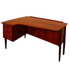 Danish Modern Rosewood Writing Table Desk by Arne Vodder