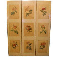 Floral Three Panel Screen