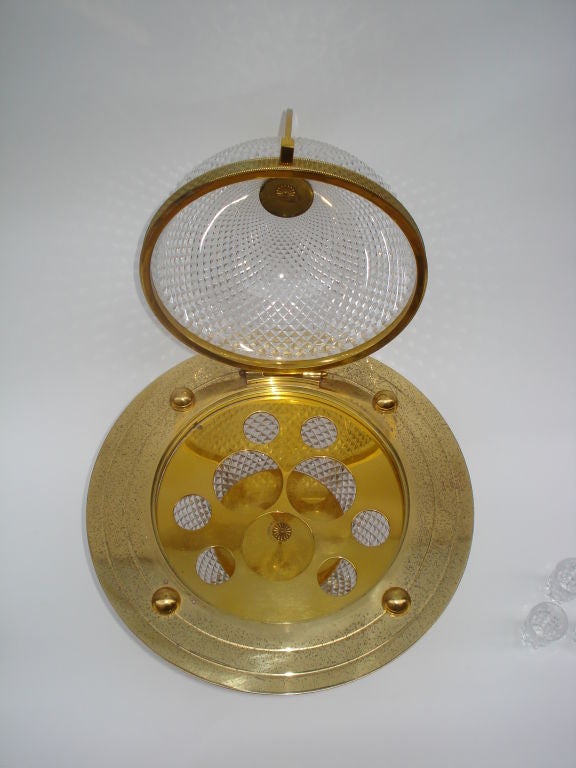 Bronze and Cut Glass Globe Form Tantalus 3