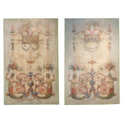 Pair of Italian, Neoclassical Painted Panels