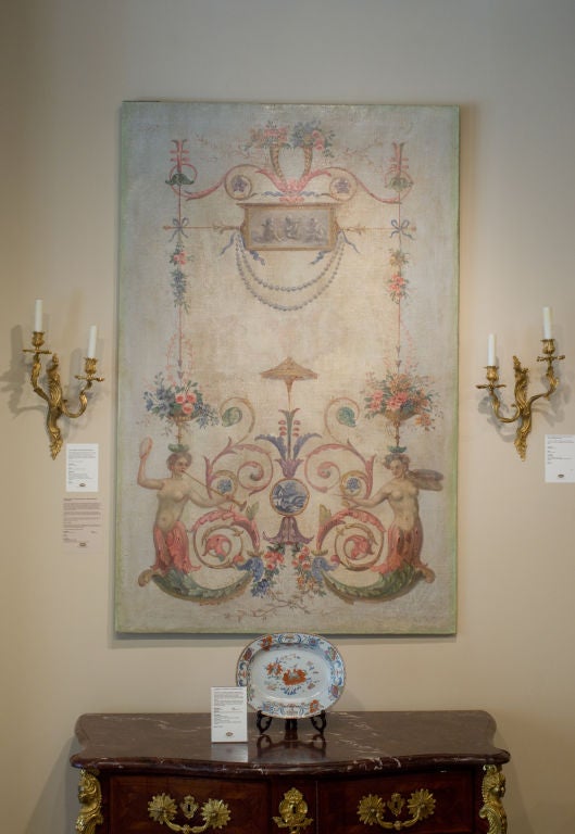 Pair of Italian, Neoclassical Painted Panels