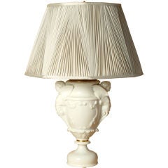 French Paris Porcelain Classical Urn made into a Lamp