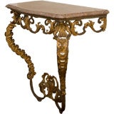 Louis XV Period, Wrought Iron and Gilt Metal Console Table