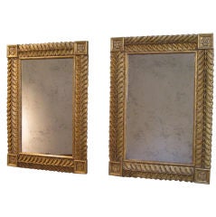 Pair of Italian giltwood mirrors