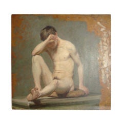 A Danish Academic Nude Study of a Young Man by Carl B Moller
