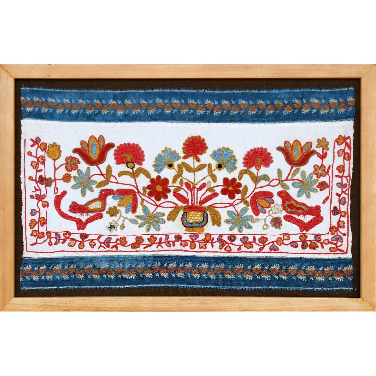 Embroidered Picture, Tver Region, Russia, late 19th Century For Sale