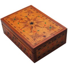 American Inlaid Box with Compass Star and Shield