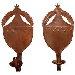 Antique Pair of Federal Tin Scones