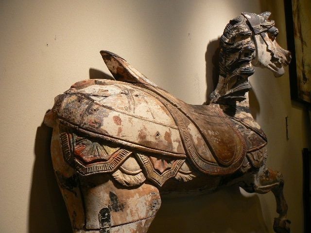 Wood Carousel Horse Fragment For Sale