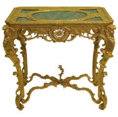 D
ore bronze and malachite table in the style of Louis XIV