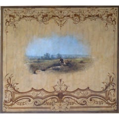 Oil On Canvas Painted Panel Featuring A Countryside Scene