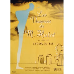 Jacques Tati by P.Etaix Original movie poster "Les Vacances de M. Hulot"