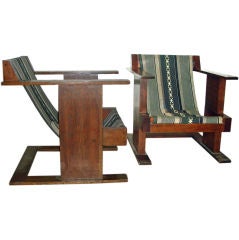 Pair of Early Modernist Sling Chairs in the manner of Schindler