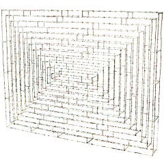 Vintage Modern Wire Sculpture in the Form of a Retangular Cube