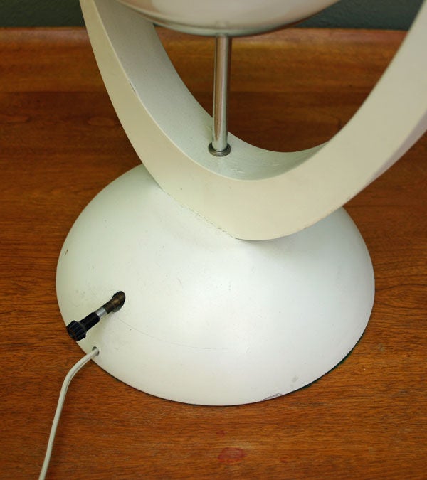Late 20th Century Pair of White Crescent Moon Sculptural form lamps