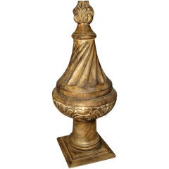 Very Large Hand Carved Wood Finial