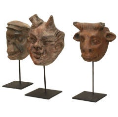 Vintage Three Mexican Mask Molds tell a Story