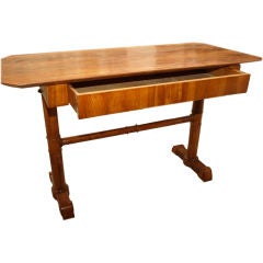 Fine Biedermeier Satinwood Sofa Table/Desk, 2nd quarter 19th c.